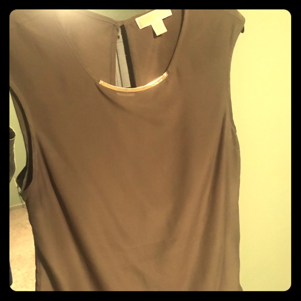 MK olive top with gold accent